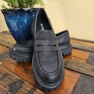 Like-New Matte Black Patrizia Slip-On Chunky Penny Loafers